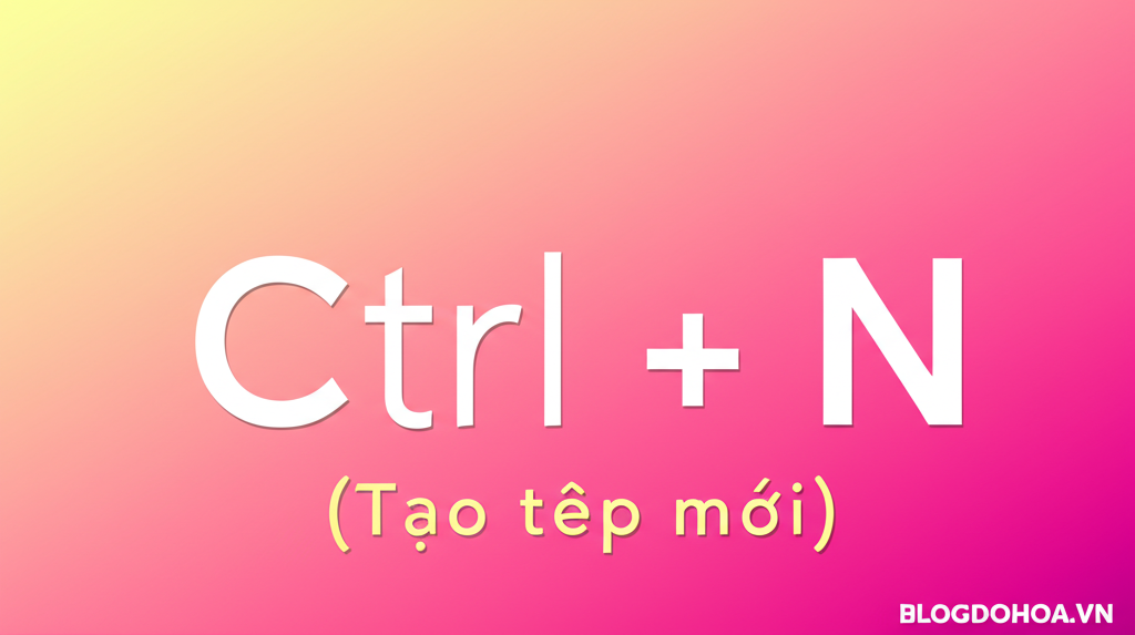 Create a vivid and engaging illustration for the topic: 'Ctrl + N (Tạo tệp mới)'. Do not create any text on the image except for the text 'BLOGDOHOA.VN' in the right corner of the image.
