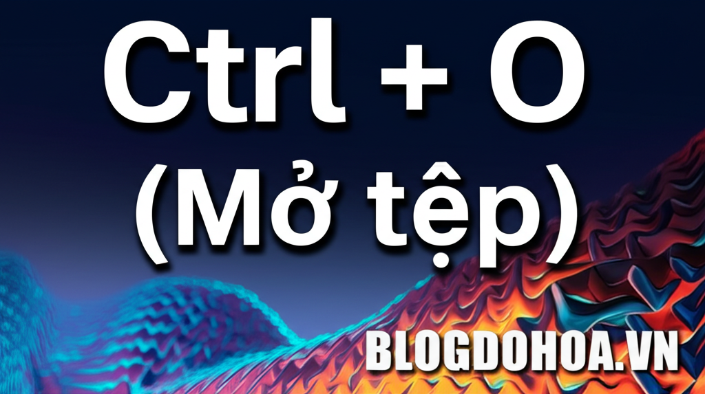 Create a vivid and engaging illustration for the topic: 'Ctrl + O (Mở tệp)'. Do not create any text on the image except for the text 'BLOGDOHOA.VN' in the right corner of the image.