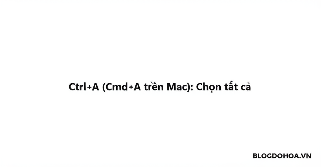 Create a vivid and engaging illustration for the topic: 'Ctrl+A (Cmd+A trên Mac): Chọn tất cả'. Do not create any text on the image except for the text 'BLOGDOHOA.VN' in the right corner of the image.
