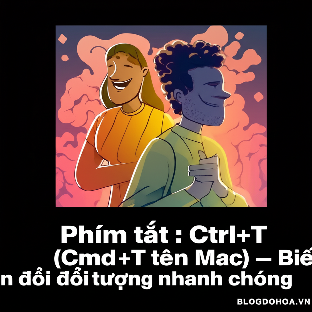 Phím tắt 1: Ctrl+T (Cmd+T trên Mac) – Biến đổi đối tượng nhanh chóng