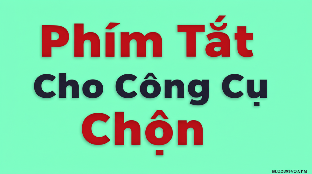 Create a vivid and engaging illustration for the topic: 'Phím Tắt Cho Công Cụ Chọn'. Do not create any text on the image except for the text 'BLOGDOHOA.VN' in the right corner of the image.