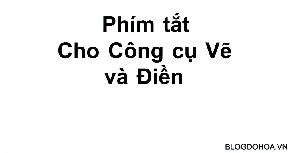 Create a vivid and engaging illustration for the topic: 'Phím tắt Cho Công cụ Vẽ và Điền'. Do not create any text on the image except for the text 'BLOGDOHOA.VN' in the right corner of the image.