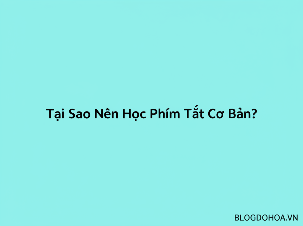 Create a vivid and engaging illustration for the topic: 'Tại Sao Nên Học Phím Tắt Cơ Bản?'. Do not create any text on the image except for the text 'BLOGDOHOA.VN' in the right corner of the image.