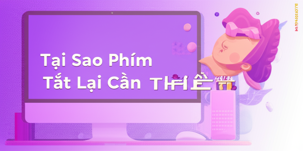 Create a vivid and engaging illustration for the topic: 'Tại Sao Phím Tắt Lại Cần Thiết?'. Do not create any text on the image except for the text 'BLOGDOHOA.VN' in the right corner of the image.